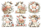 Watercolor Cute Cow Clipart, an Animal Illustration by Creative Art (Thumbnail 4 of 7)