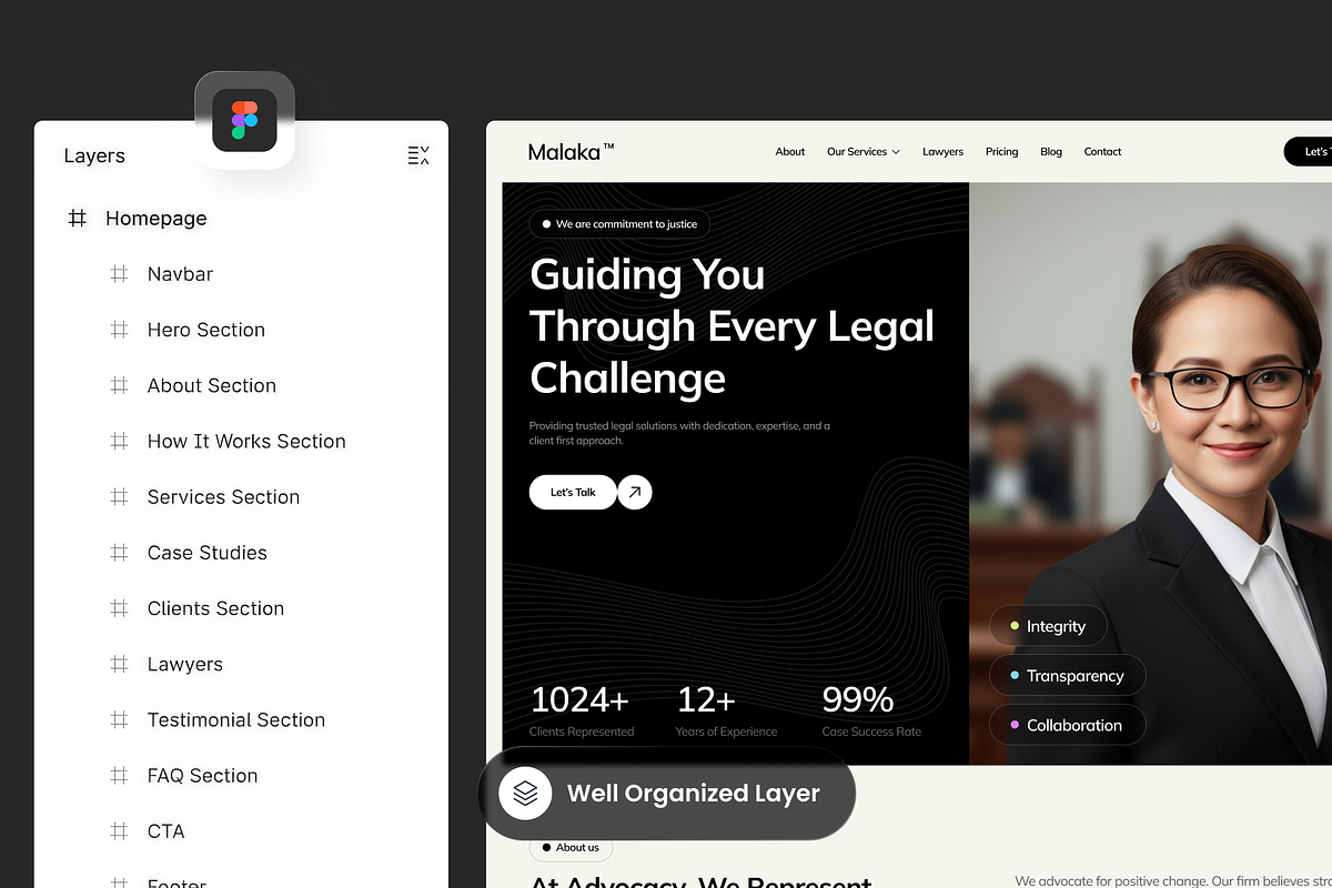 Malaka - Law Firm Landing Page preview 2
