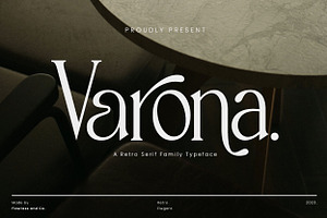 Varona - Retro Serif Family Font, a Serif Font by Flawless And Co