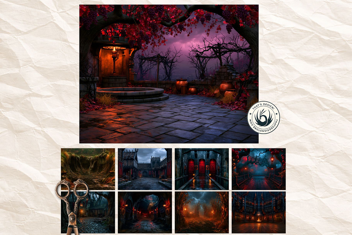 Harvest Ritual Horror RPG Backdrops, a Seasonal Illustration by ThatsDesignArt (Photo 12 of 18)