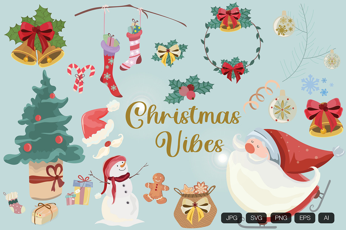23 Christmas Vibes Hand Drawn, an Object Graphic by vintagio
