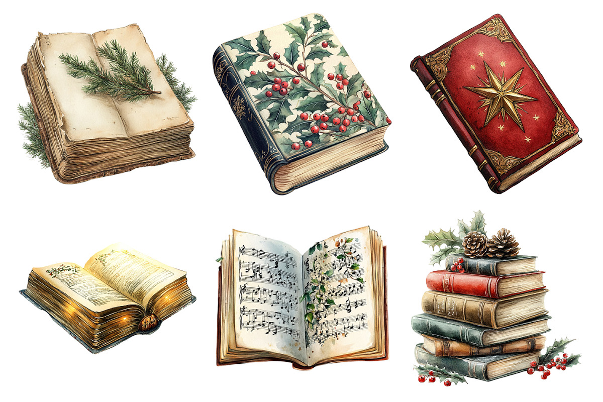 Watercolor Christmas Readings Clipar, an Illustration by Daily.Designs (Photo 2 of 5)