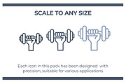 Gym and Fitness Icons, an Outline Icon by Tekuni (Thumbnail 5 of 8)
