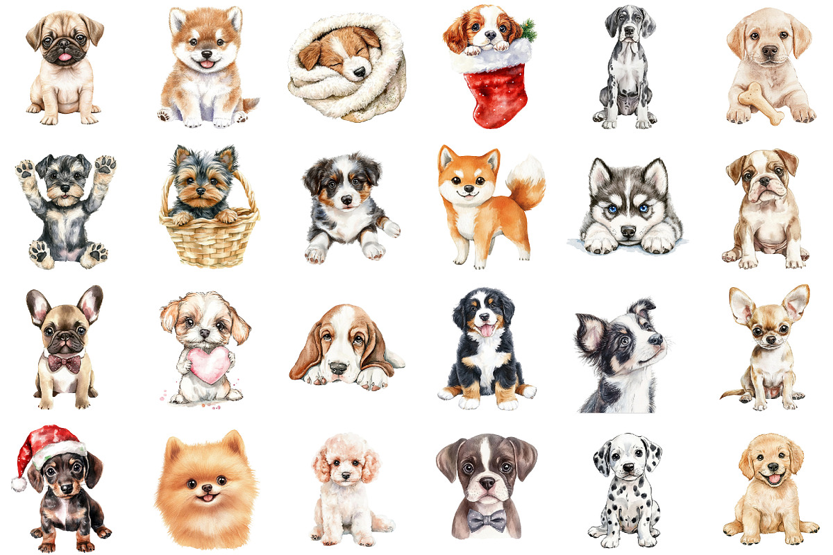 Cute Dog Clipart Baby Dog Png, an Illustration by Sublimation Artist (Photo 2 of 6)