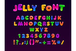 Fruit jelly font sweet letters