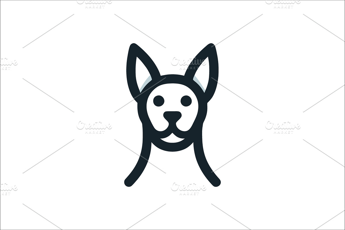 Minimalist Dog Head Vector Logo