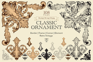 Vintage Ornaments Baroque Border