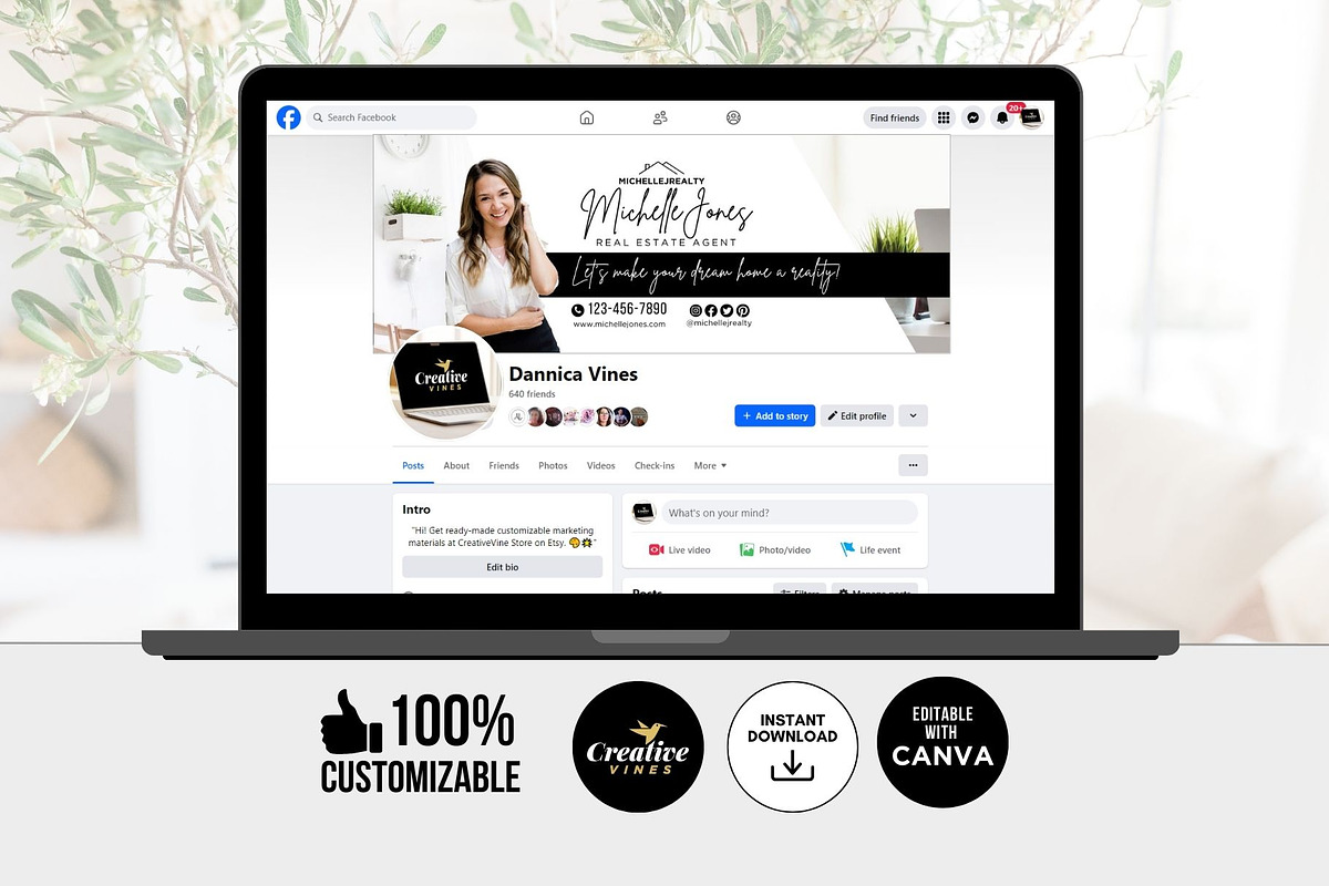 Facebook Cover Real Estate Banners, a Social Media Template by CreativeVinesStore (Photo 5 of 7)