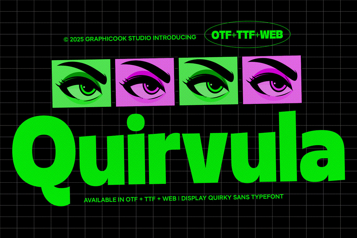 Quirvula, a Sans Serif Font by graphicook (Photo 1 of 10)