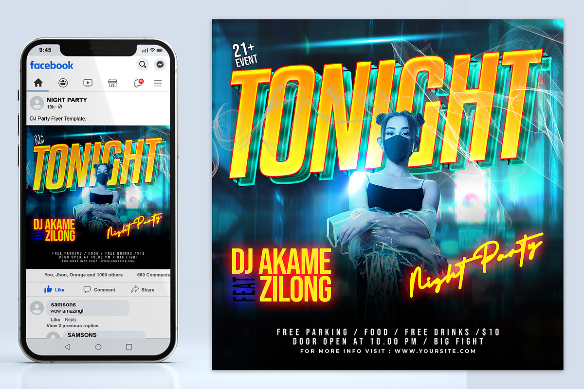 Dj Party Flyer Template, a Flyer Template by AbcStudio