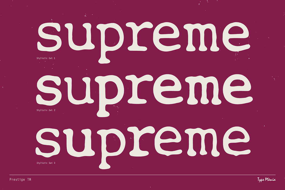 Prestige TM – Organic Typewriter, a Serif Font by Type Mania (Photo 8 of 11)