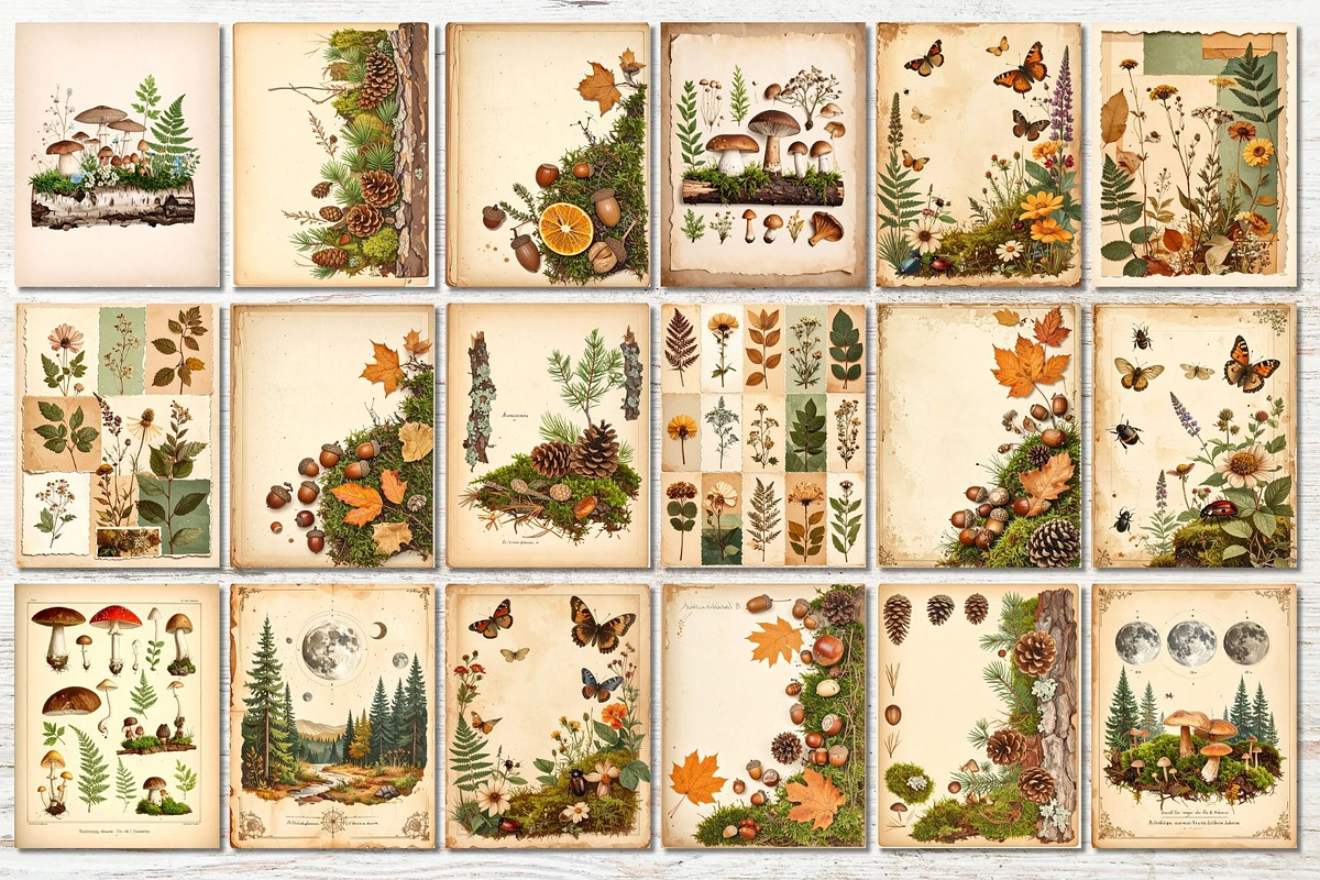 Vintage Botanical Junk Journal Pages, an Object Graphic by Anna Design Studio (Photo 3 of 5)