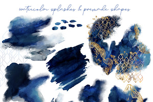 Abstract Blue Watercolor Collection