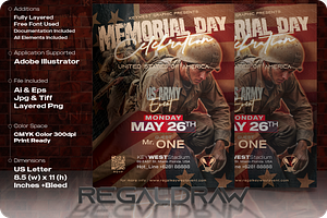 Memorial Day Flyer, a Flyer Template by regalDRAW