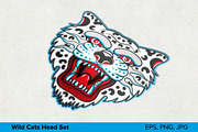 Wild Cats Head Set, an Animal Illustration by Moloko88 (Thumbnail 6 of 8)