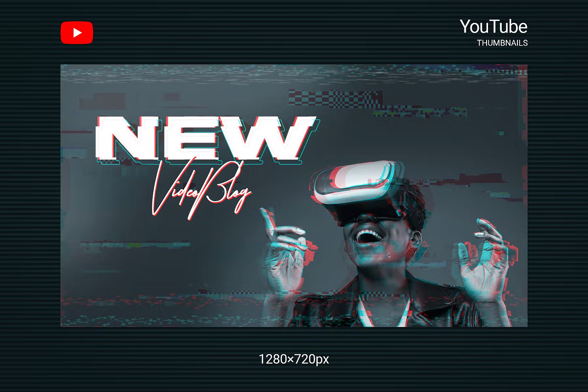 Glitch YouTube Thumbnails, a Social Media Template by Andrew Skoch Design (Photo 3 of 7)