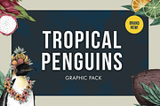 Tropical Penguins - Graphic Pack, a Work Illustration by Riveros Illustration (Thumbnail 1 of 9)