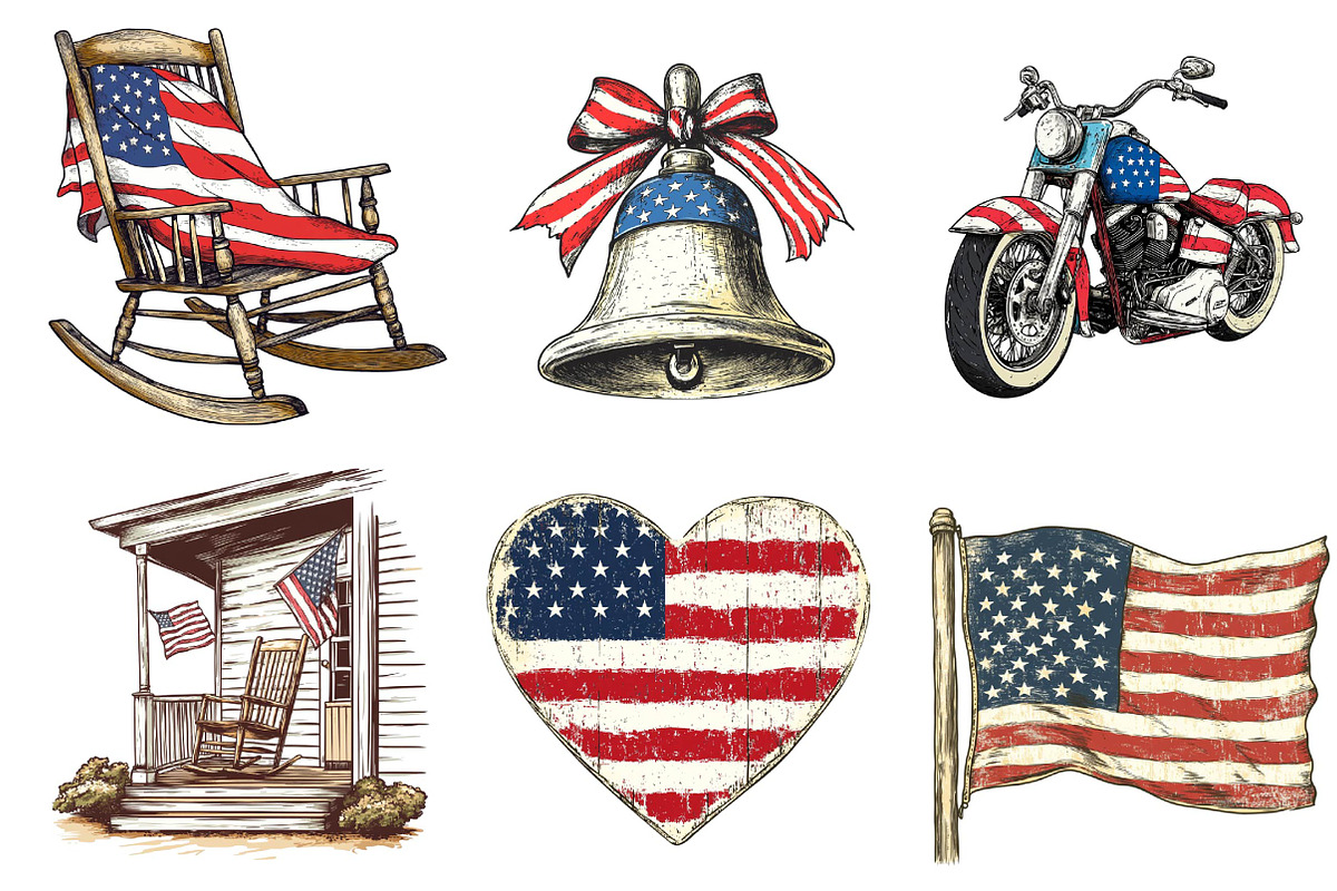 American Flag Sublimation Design, an Illustration by CreationArt (Photo 2 of 5)
