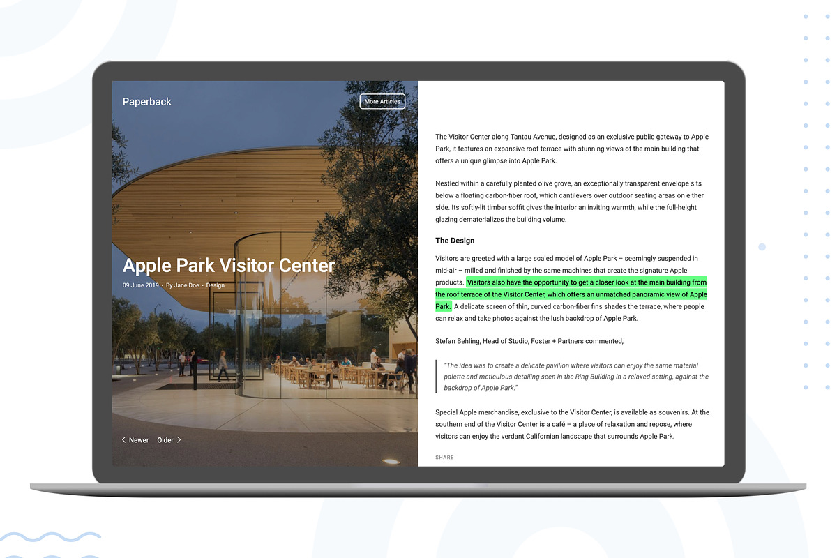 Paperback – Ghost Theme, a Websites & App Template by Stylesheets.dev (Photo 2 of 5)