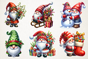 Cute Watercolor Christmas Gnomes png, an Illustration by RobertsArt (Thumbnail 3 of 5)
