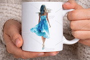 Watercolor Summer Girl Clipart PNG, an Illustration by Canvas Craft (Thumbnail 5 of 7)