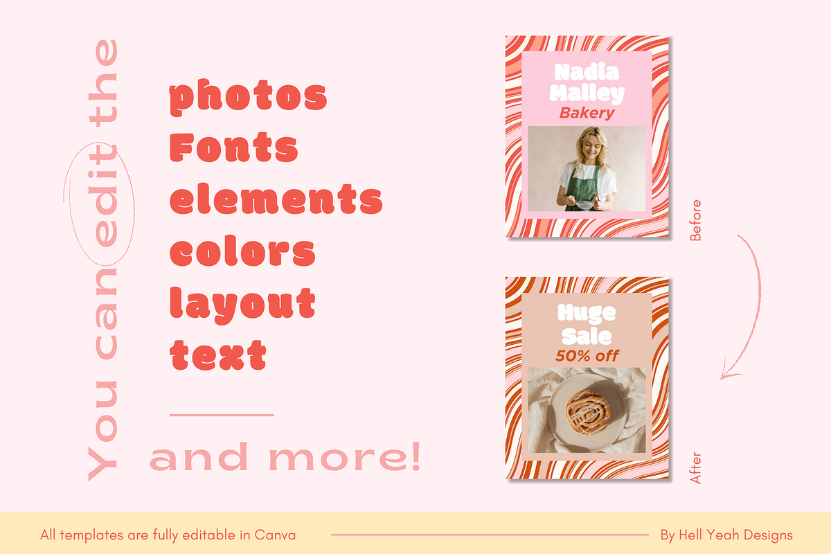 Funky Bakery Instagram Post Template, a Social Media Template by HellYeahDesigns (Photo 6 of 7)
