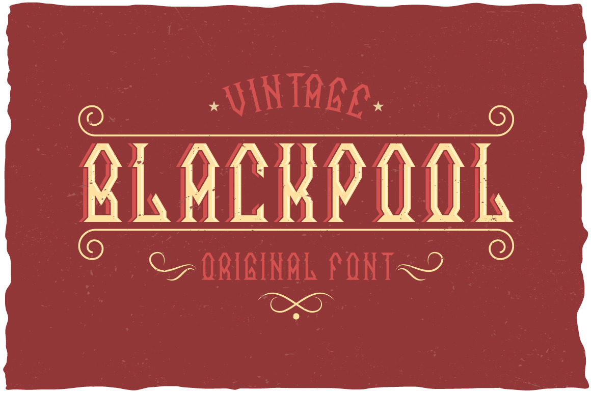 Blackpool Vintage Label Typeface, a Serif Font by Anton Antipov