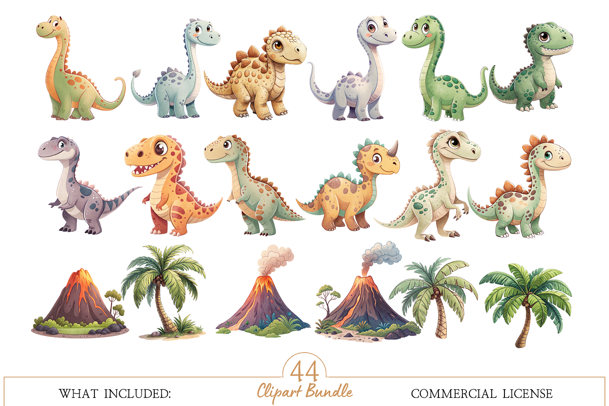 Baby Dino PNG Set, an Illustration by MockupWizard (Photo 3 of 5)
