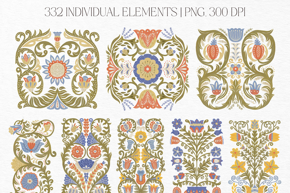Folk Spring Illustrations, a Decorative Illustration by GVGraphics (Photo 2 of 14)