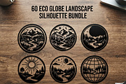 60 Eco Globe Landscape Silhouette, a Technology Illustration by Amazin_art (Thumbnail 1 of 29)