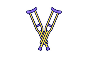 Axillary Crutches Color Icon