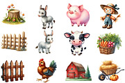 Farm Watercolor Clipart, an Illustration by Designworld (Thumbnail 3 of 6)