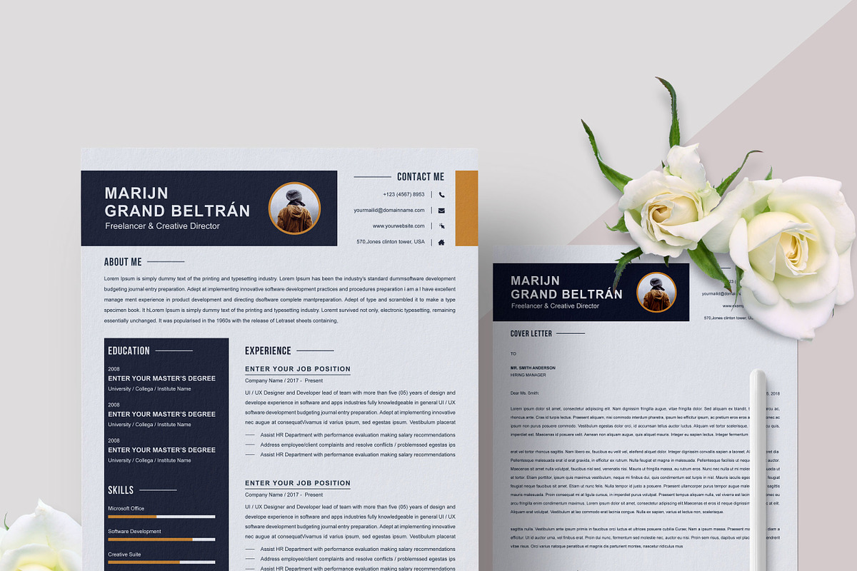 Creative Resume CV Template, a Resume Template by X-Type (Photo 4 of 5)