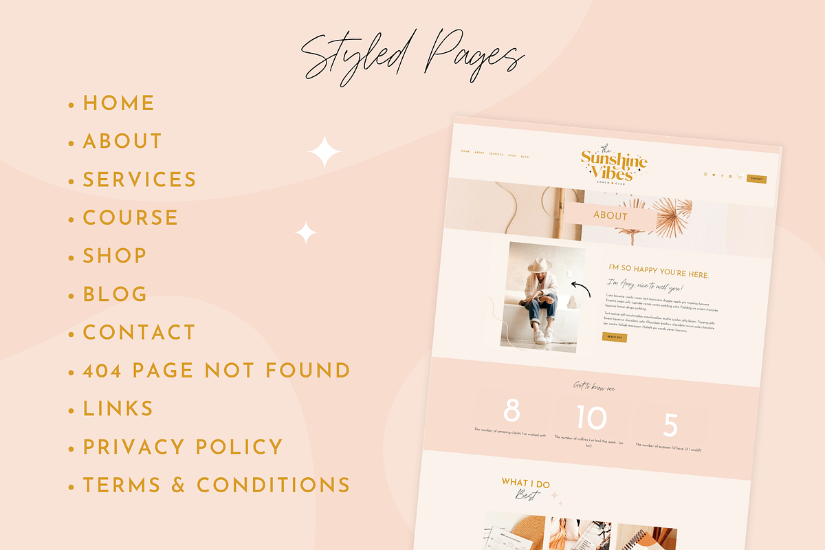 Squarespace Template Sunshine Vibes, a Squarespace Template by Design Pixie (Photo 4 of 8)