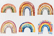 Watercolor Boho Rainbow Clipart, an Illustration by Rose Art (Thumbnail 3 of 5)