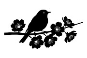Bird Branch Silhouette Bundle, an Illustration by yasushie (Thumbnail 2 of 31)