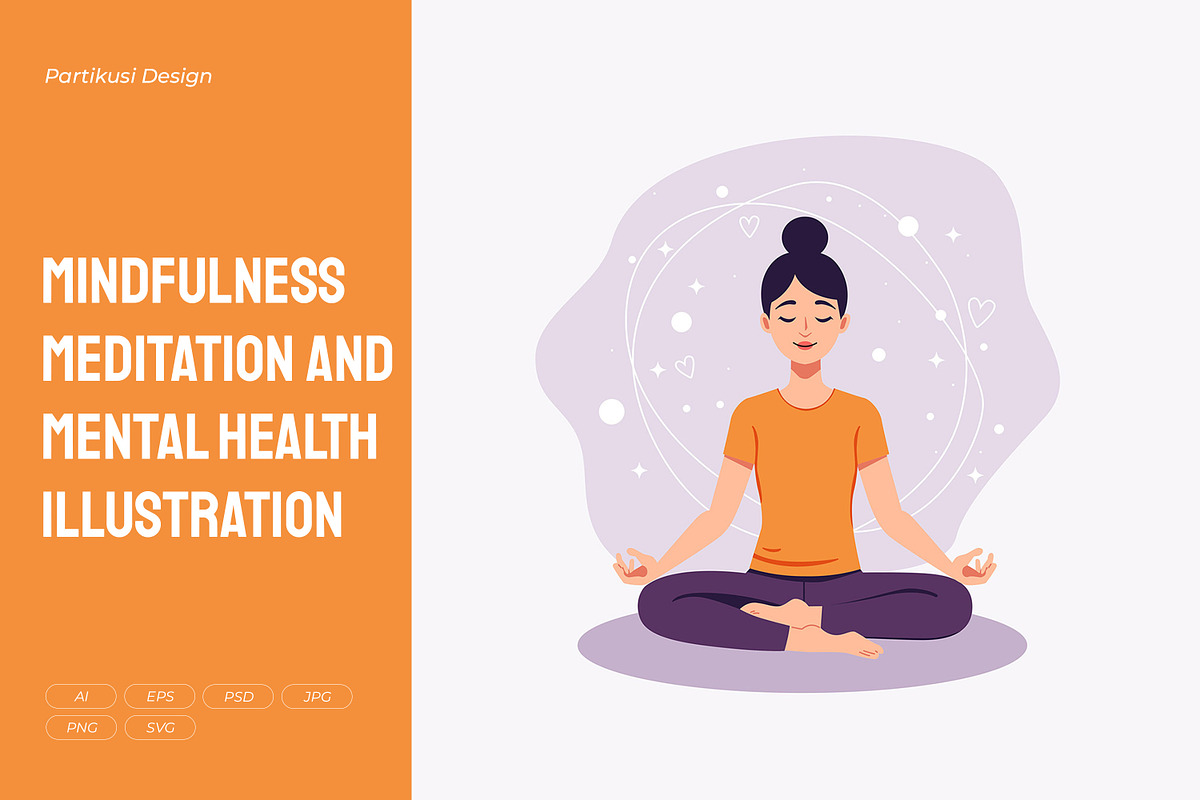 Mindfulness Meditation Mental Health, a Person Illustration by Partikusi Design (Photo 1 of 3)