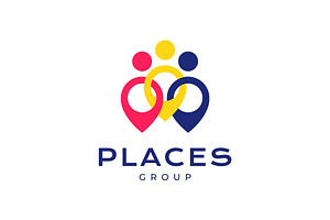 pin place map community team logo, a Branding & Logo Template by devastd