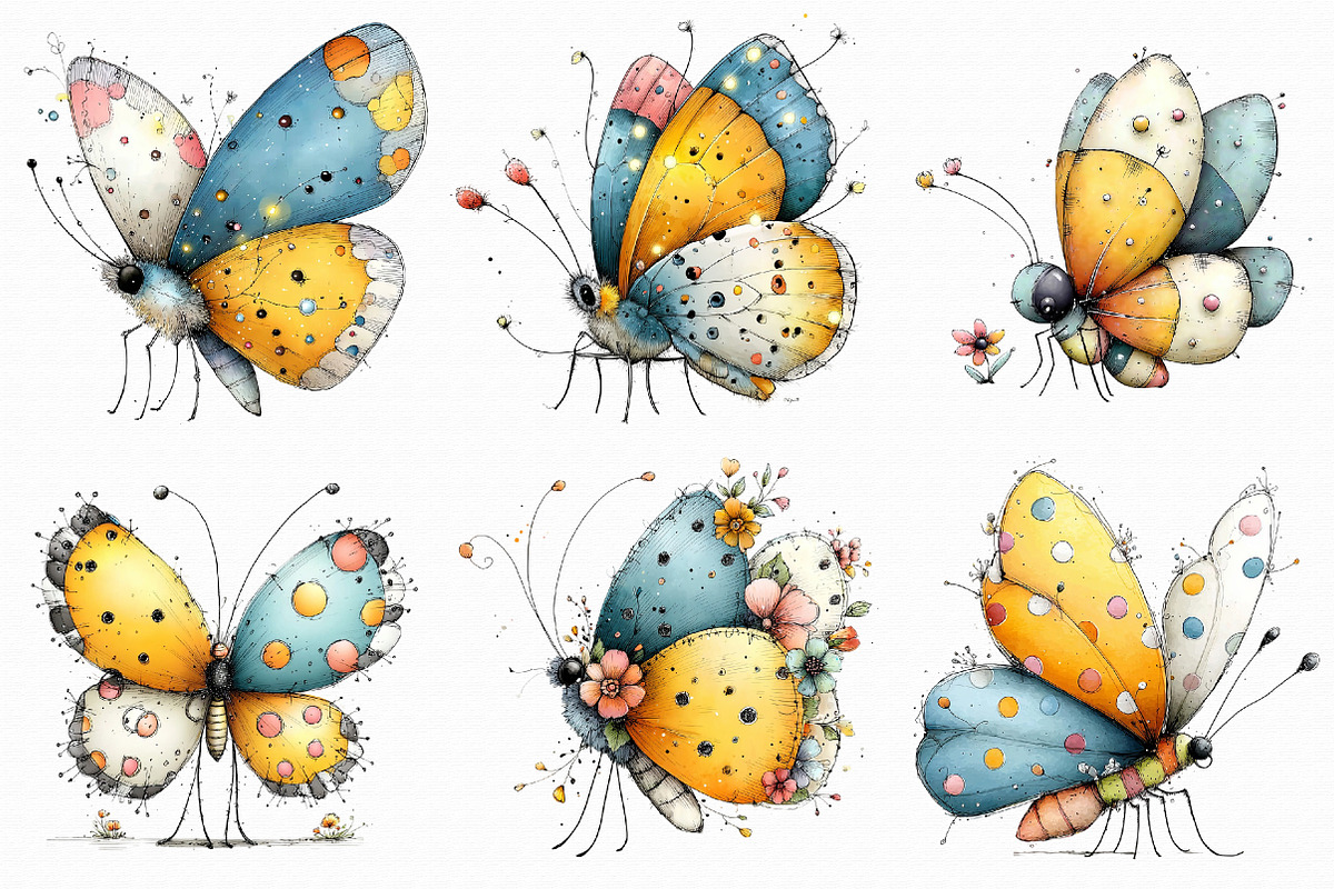 Whimsical Easter Butterfly Clipart, an Illustration by Libby Wishes (Photo 6 of 17)