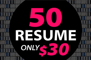 50 Resume Bundle | Editable MS Word, a Resume Template by Blue Digital Studio