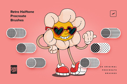 Retro Halftone Procreate Brushes, a Brush Add-On by Creative Veila