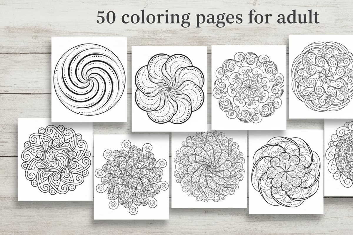 50 Art Meditation Coloring Pages PDF, an Illustration by Amazin_art (Photo 1 of 3)