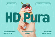 HD Pura - Fun Display Font, a Sans Serif Font by Hamdi Designs (Thumbnail 1 of 11)