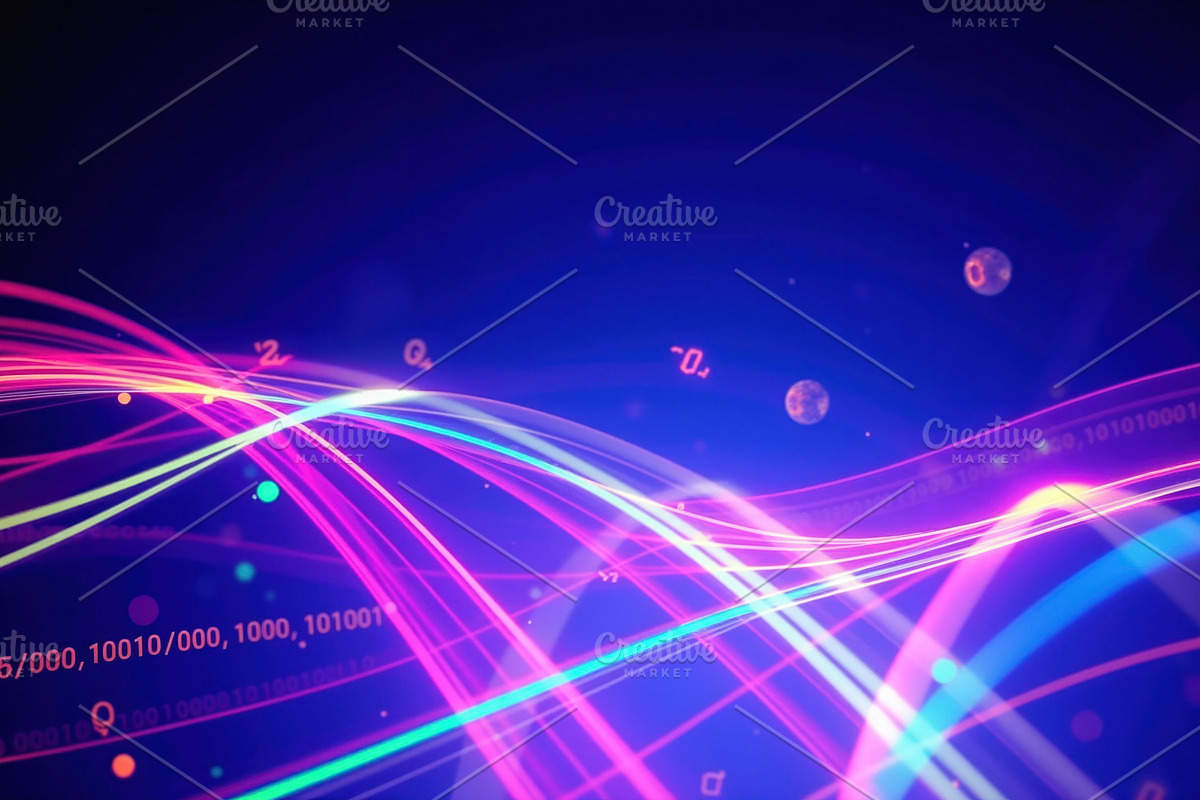 Flowing glowing neon light trails, an Illustration by wavebreak