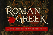 Roman Greek - Display Serif Font, a Serif Font by RockboyStd (Thumbnail 1 of 12)