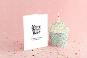 A2 Birthday card Mockup, a Print Template by Make Beautiful Things (Thumbnail 1 of 6)