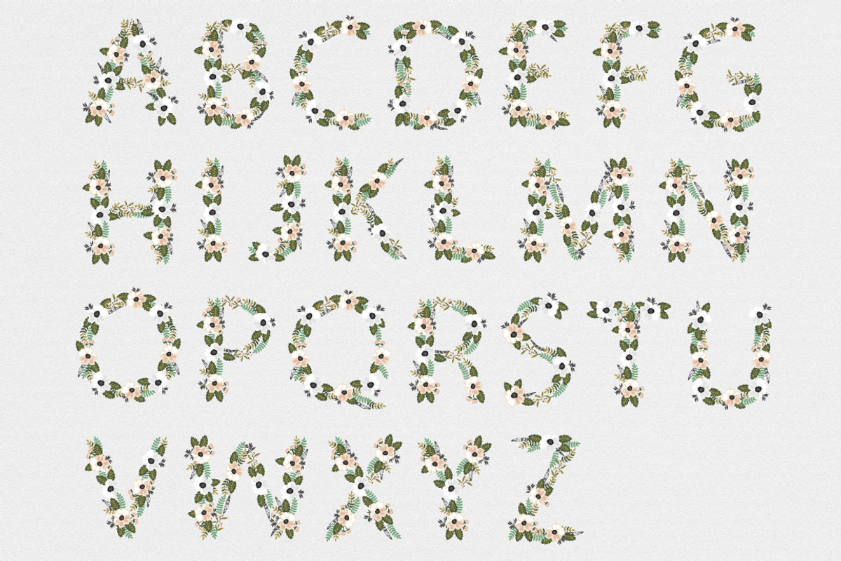 Floral Alphabet, a Decorative Illustration by lokko studio (Photo 2 of 4)