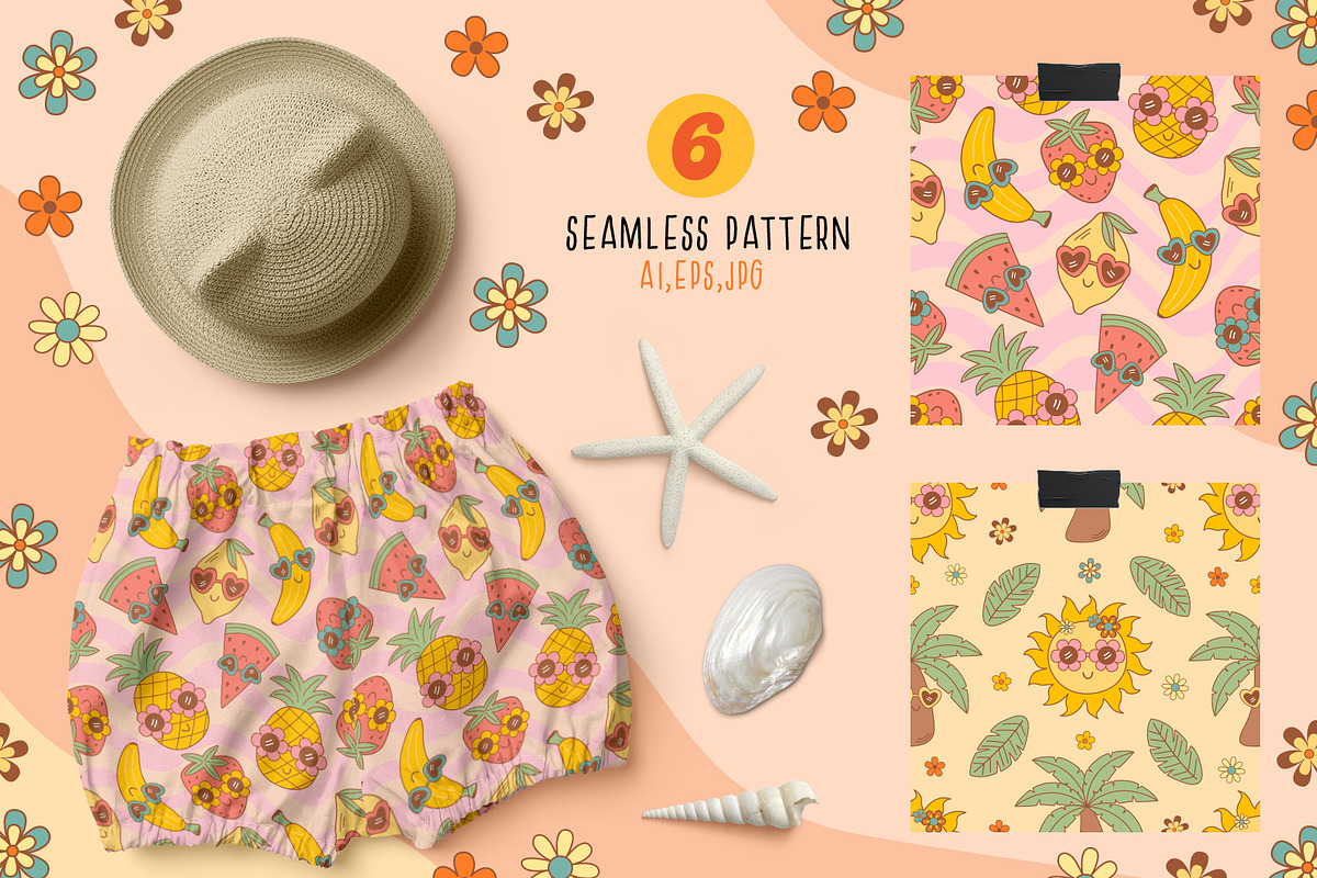Groovy Summer Collection, a Seasonal Illustration by NataKa (Photo 6 of 9)
