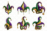 Watercolor Mardi Gras Jester Hat, an Illustration by Black Bird Studio (Thumbnail 6 of 6)