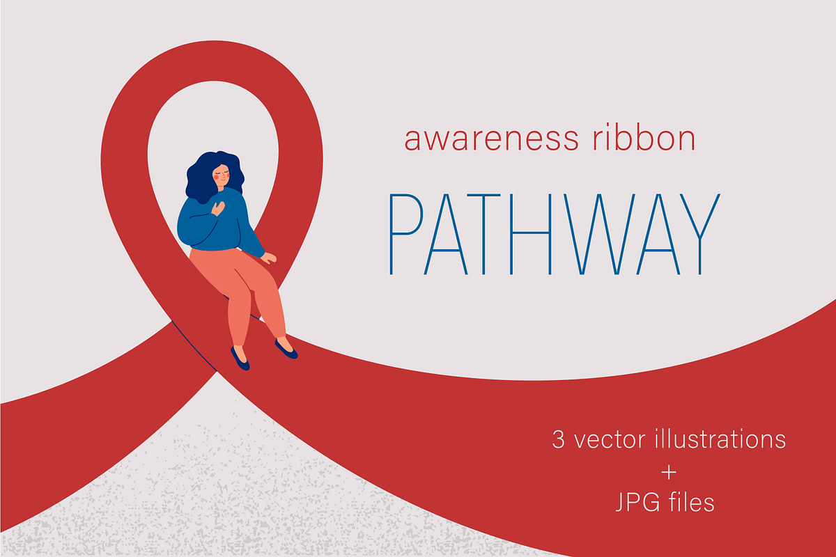 Awareness Ribbon Pathway, a Healthcare Illustration by Mary Long (Photo 1 of 3)